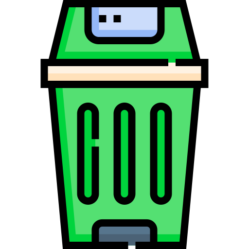 Trash Bin Detailed Straight Lineal color icon