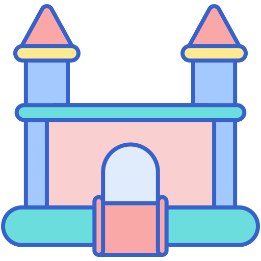 opblaasbaar kasteel Generic Outline Color icoon