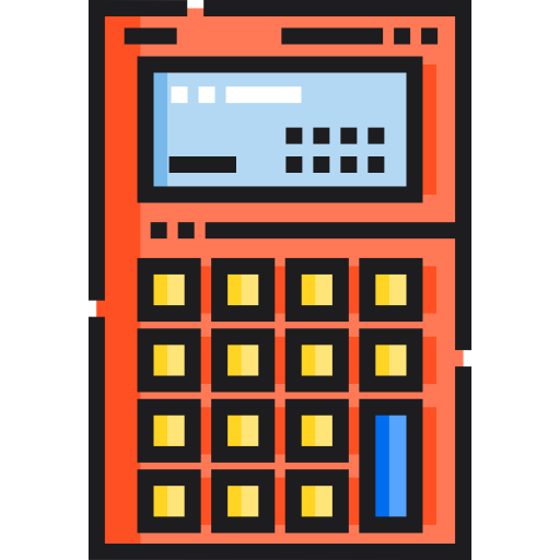 Calculator Detailed Straight Lineal color icon