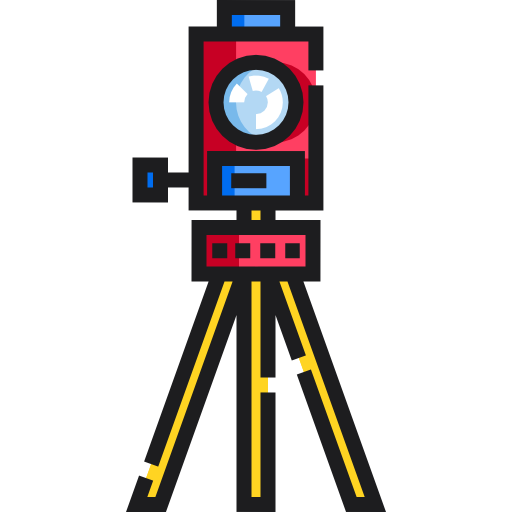 Theodolite Detailed Straight Lineal color icon