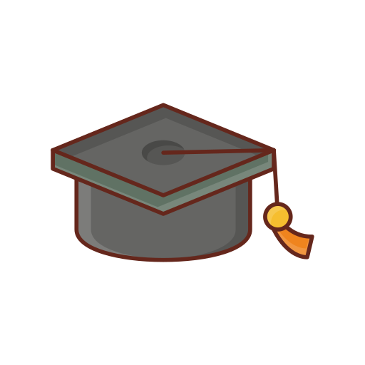 Graduation cap Generic Outline Color icon