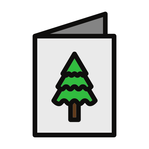 tarjeta de navidad Generic Outline Color icono