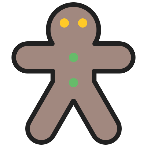 Gingerbread Man Generic Outline Color icon