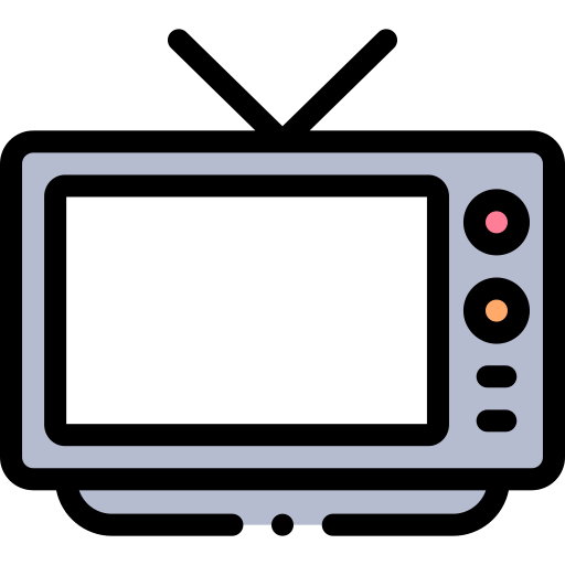 テレビ Detailed Rounded Lineal color icon