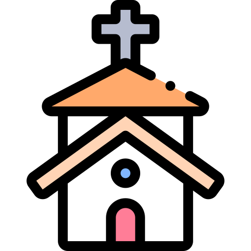 예배당 Detailed Rounded Lineal color icon