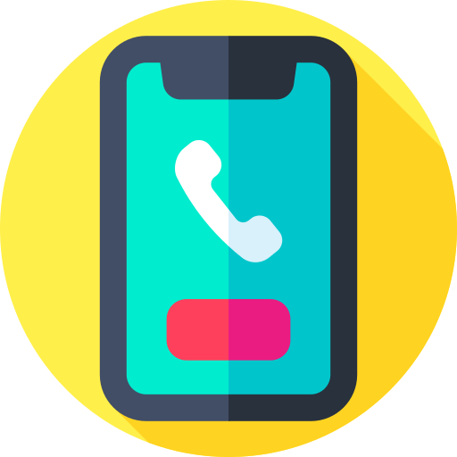 telefoongesprek Flat Circular Flat icoon
