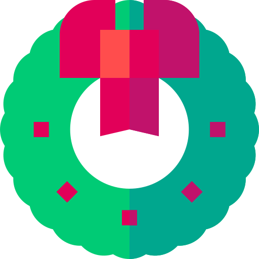 Christmas wreath Basic Straight Flat icon