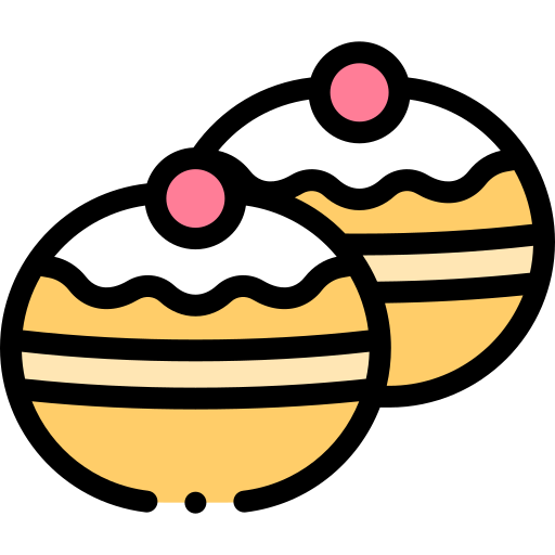 sufganiyah Detailed Rounded Lineal color icono