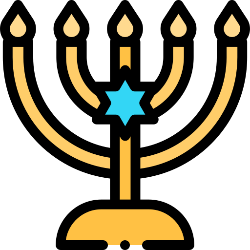 menorah Detailed Rounded Lineal color icon