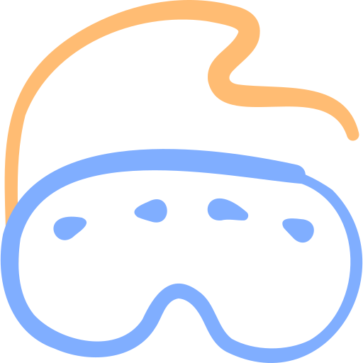 Ski goggles Basic Hand Drawn Color icon