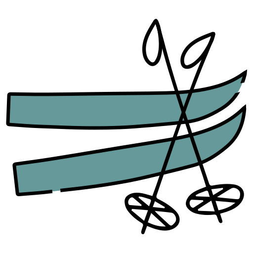 スキー板 Generic Thin Outline Color icon