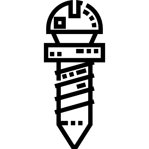Śruba Detailed Straight Lineal ikona