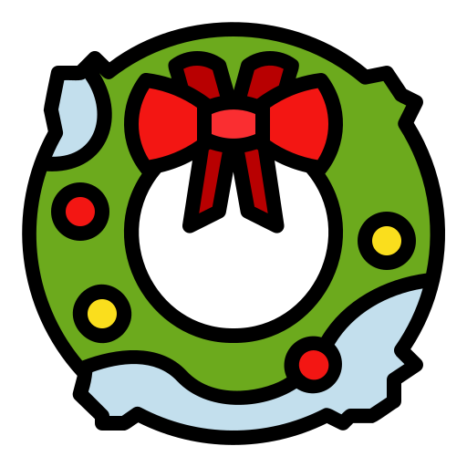 corona de navidad Generic Outline Color icono