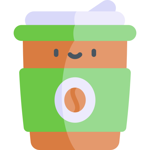 Чашка кофе Kawaii Flat иконка