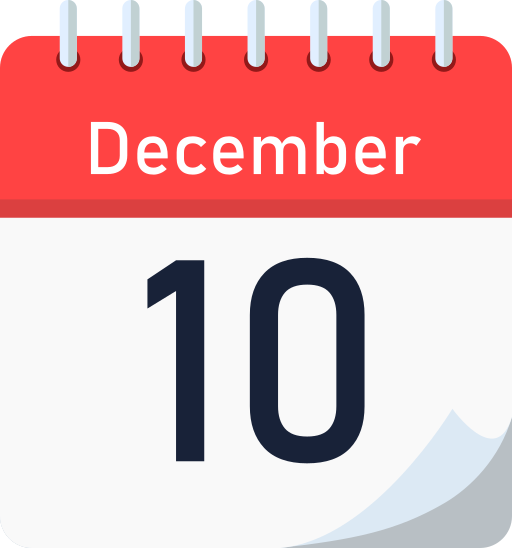 December 10 Generic Flat icon