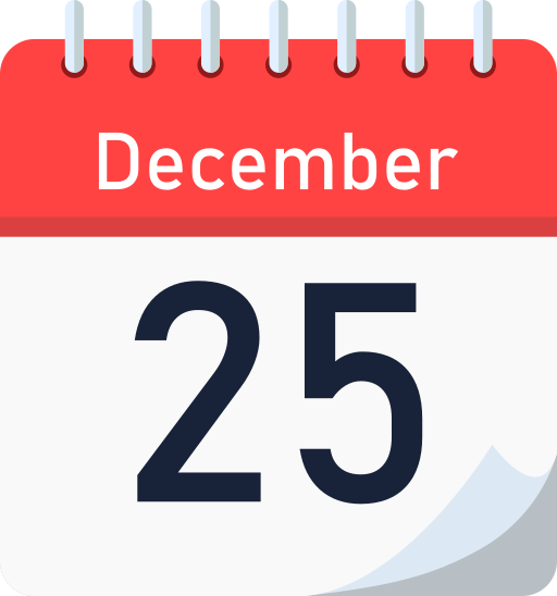 25 grudnia Generic Flat ikona