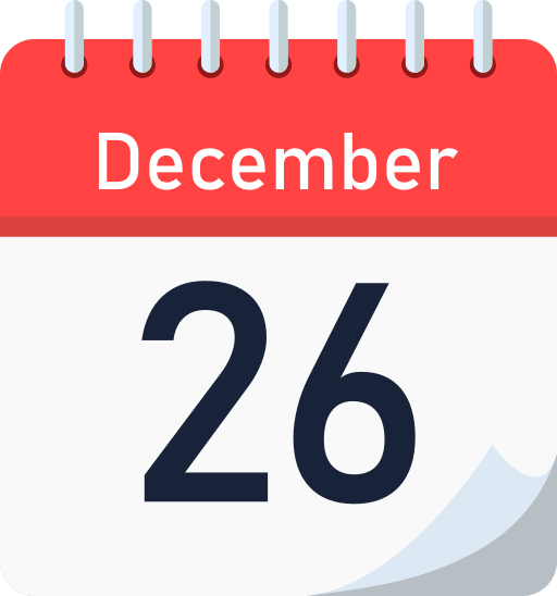 December 26 Generic Flat icon