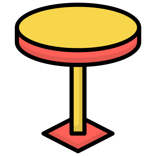 mesa redonda Generic Outline Color icono