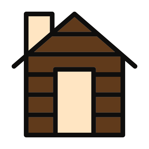 casa de madera Generic Outline Color icono