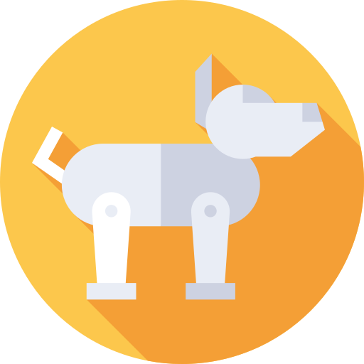 perro robótico Flat Circular Flat icono