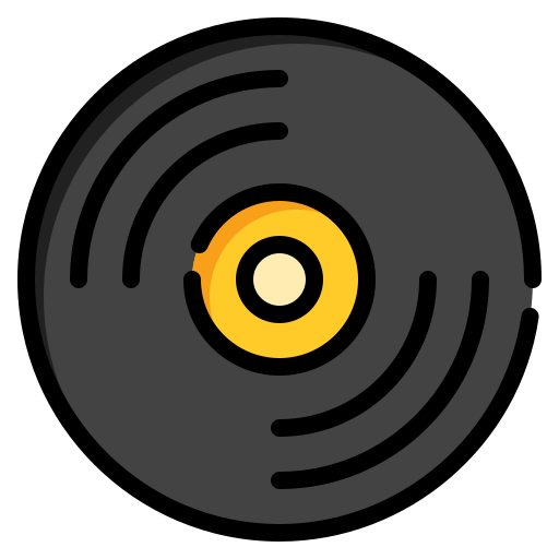 Vinyl disc Generic Outline Color icon