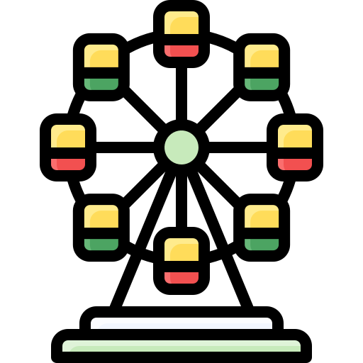 rueda de la fortuna Generic Outline Color icono