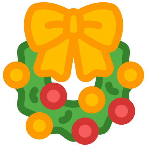 クリスマスリース Generic Outline Color icon