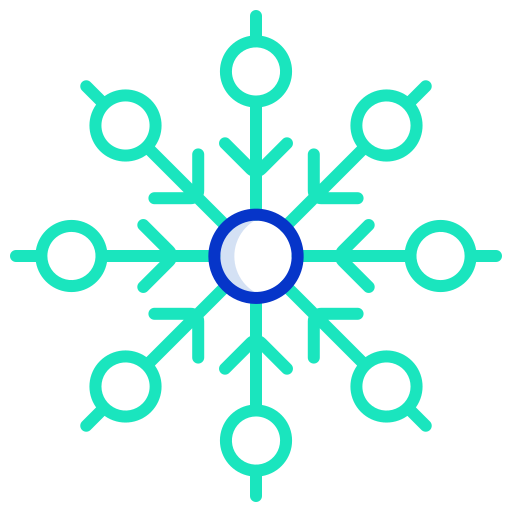 sneeuwvlok Icongeek26 Outline Colour icoon