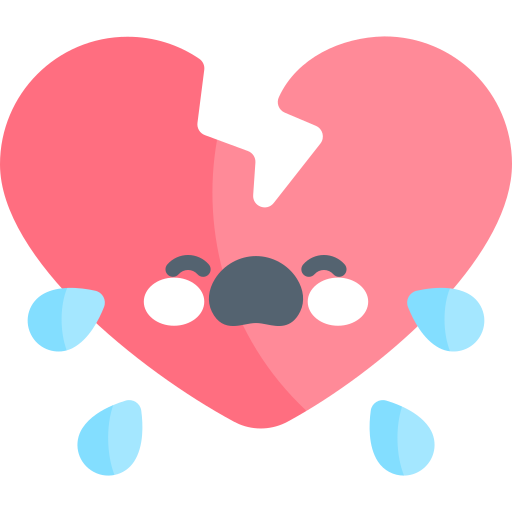 Broken heart Kawaii Flat icon