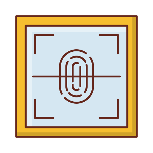 Fingerprint scan Generic Outline Color icon