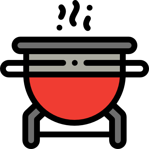 grill Detailed Rounded Lineal color icon