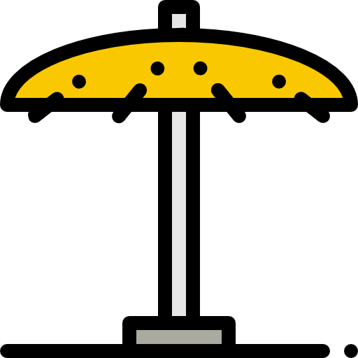 우산 Detailed Rounded Lineal color icon