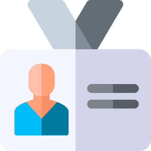 tarjeta de identificación Basic Rounded Flat icono