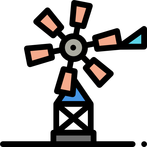 Ветряная турбина Detailed Rounded Lineal color иконка