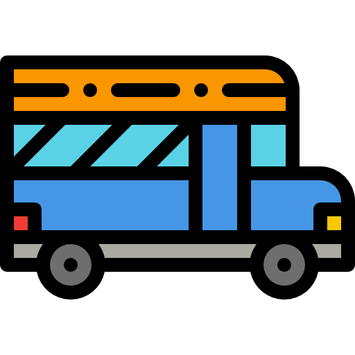 Ônibus Detailed Rounded Lineal color Ícone