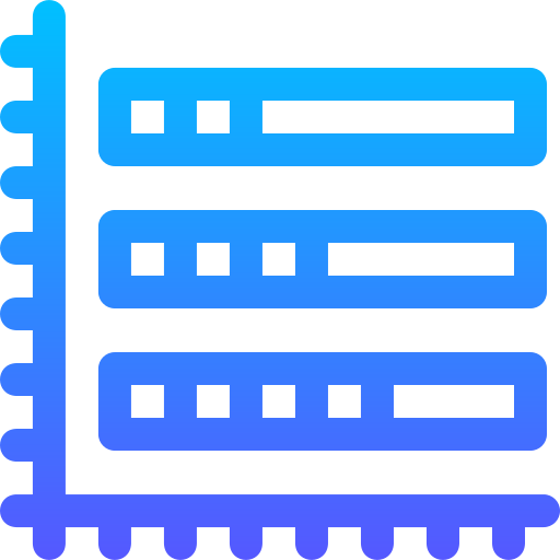 gráfico de barras Basic Gradient Lineal color icono