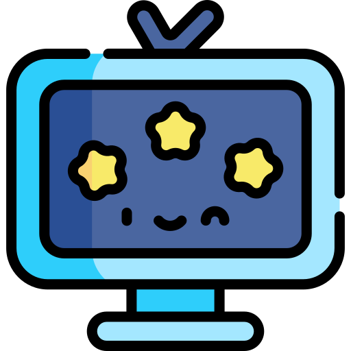 televisor Kawaii Lineal color icono