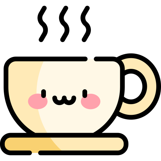 koffie Kawaii Lineal color icoon