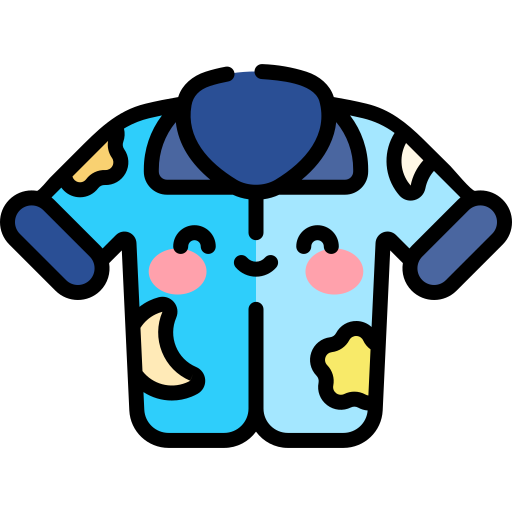 pijama Kawaii Lineal color icono