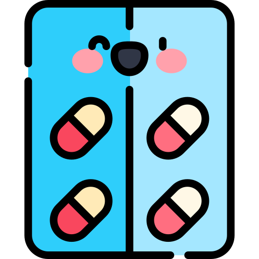 pílulas Kawaii Lineal color Ícone