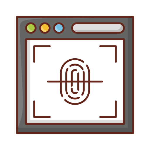 Fingerprint scan Generic Outline Color icon