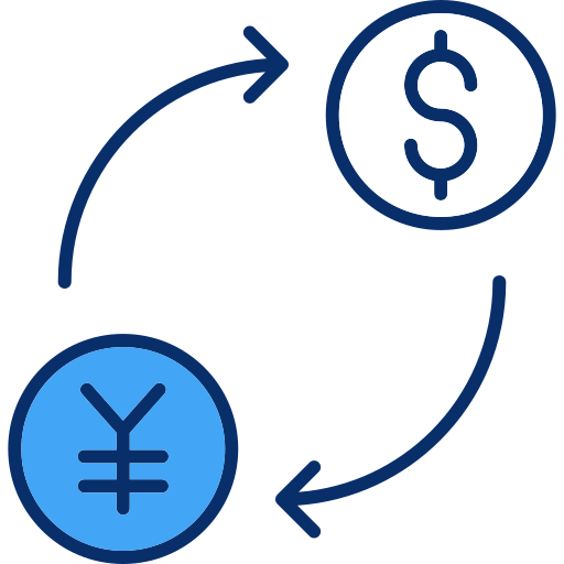 Exchange rate Generic Blue icon