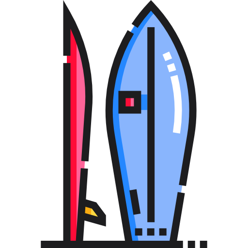 tavola da surf Detailed Straight Lineal color icona