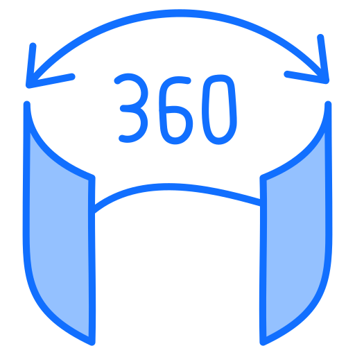 360 graden uitzicht Generic Blue icoon