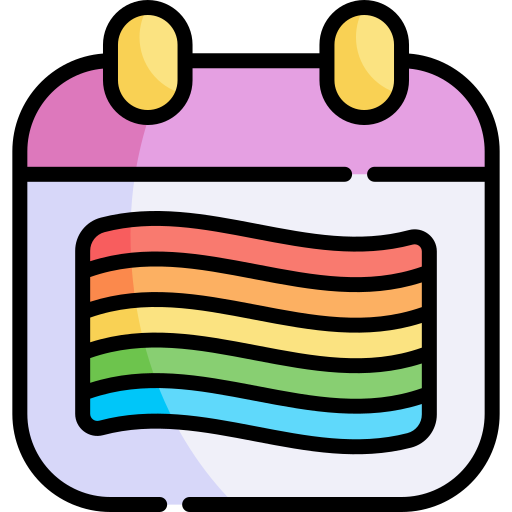 calendrier Kawaii Lineal color Icône