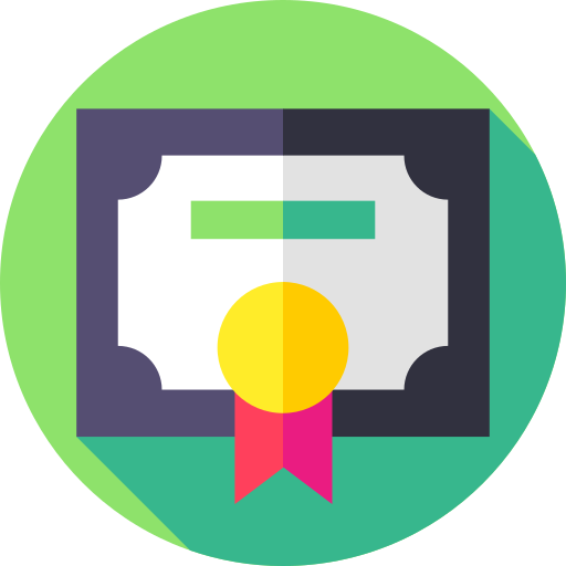 Certificate Flat Circular Flat icon