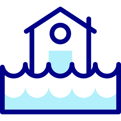 홍수 Detailed Mixed Lineal color icon