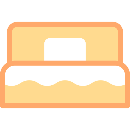cama individual Detailed color Lineal color icono