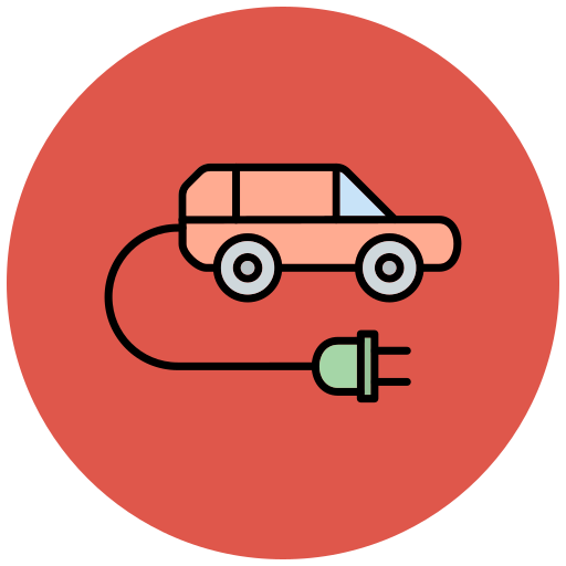 samochód elektryczny Generic Outline Color ikona