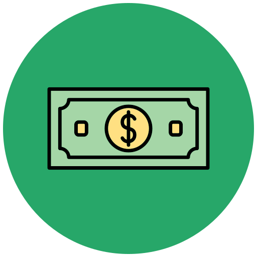 billete de un dólar Generic Outline Color icono